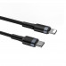 Baseus Cafule Strong - USB Type-C - Lightning kábel - szürke / fekete 1m