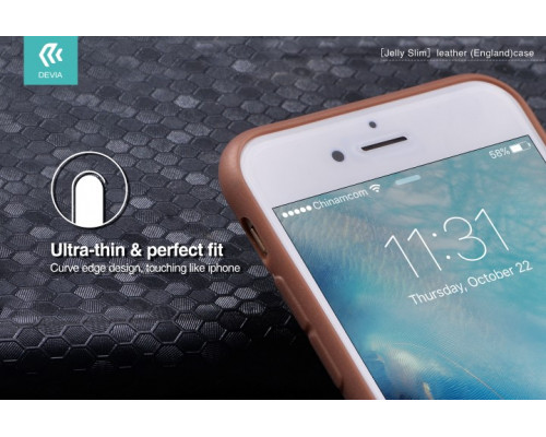 Devia Jelly Slim Texture - iPhone 6 / 6S TPU tok - barna