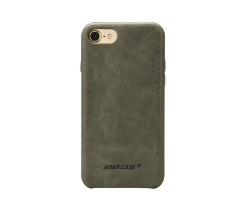 Jisoncase Slim Leather - iPhone SE (2022/2020) / iPhone 8 / 7 bőrtok - szürke