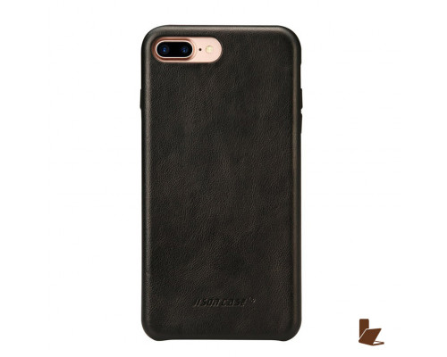 Jisoncase Slim Leather - iPhone 8 Plus / iPhone 7 Plus bőrtok - fekete