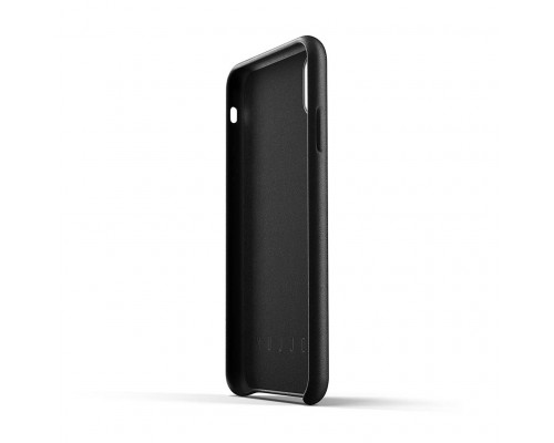 Mujjo Leather Slim - iPhone XS Max valódi bőr tok - fekete