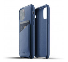 Mujjo Leather Wallet - iPhone 11 Pro valódi bőr tok kártyatartóval - kék