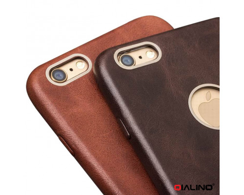 Qialino Calf Skin Leather - iPhone 6 Plus / 6S Plus bőrtok - barna