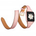 Tech-Pro LongCharm- Apple Watch 1/2/3/4/5 (42/44 mm) bőrszíj - pink / arany