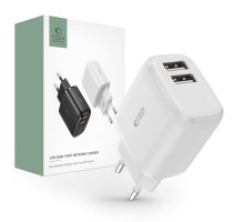 Tech-Pro Charger C12W 2-PORT - duál USB hálózati töltő adapter 12W - fehér