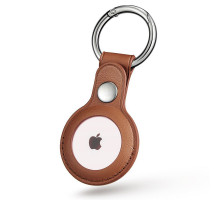 Leather Key Ring - Apple AirTag bőr kulcstartó - barna