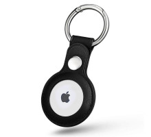 Leather Key Ring - Apple AirTag bőr kulcstartó - fekete