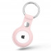 Leather Key Ring - Apple AirTag bőr kulcstartó - pink