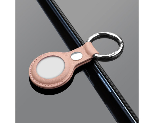 Leather Key Ring - Apple AirTag bőr kulcstartó - pink