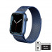 Crong Milano Steel - Apple Watch (38/40/41) milánói fém szíj  - navykék