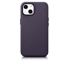 iCarer Leather Slim - iPhone 14 Plus MagSafe bőr tok - sötétlila	