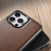 iCarer Leather Oil Wax - iPhone 13 Pro Max valódi bőr tok - fekete