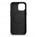 iCarer Leather Crazy Horse - iPhone 13 Pro Max bőr tok - fekete