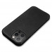 iCarer Leather Crazy Horse - iPhone 13 Pro Max bőr tok - fekete