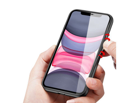 DuxDucis Fino - iPhone 11 tok szövet borítással - fekete
