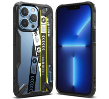 Ringke Fusion X Design - iPhone 13 Pro ütésálló tok - fekete / ticket