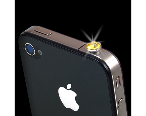 iPhone diamond fülhallgató csatlakozó védő dugó - sárga