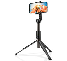 Spigen S540W Bluetooth Selfie Stick Tripod - univerzális szelfibot és állvány bluetooth kioldóval - fekete