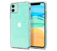 Spigen Liquid Crystal - iPhone 11 szilikon tok - glitter csillámos / átlátszó