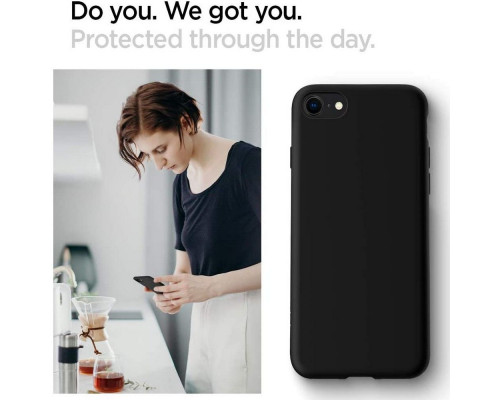 Spigen Liquid Crystal - iPhone SE (2022/2020) / iPhone 8 / 7  tok - fekete / matt