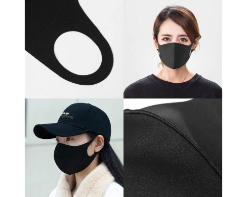FDTwelve maszk C1 - arcmaszk kétrétegű, mosható, bőrbarát - fekete