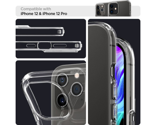 Spigen Liquid Crystal - iPhone 12 / iPhone 12 Pro szilikon tok - átlátszó