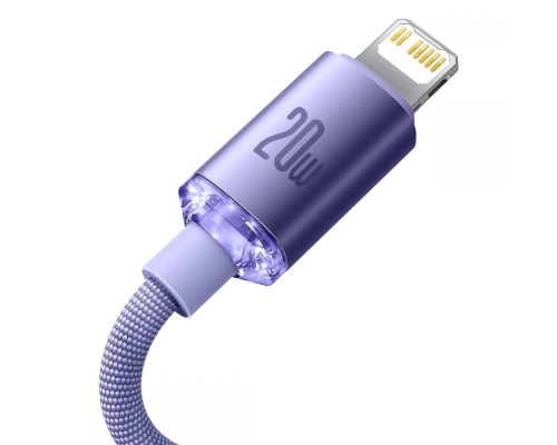 Baseus Crystal Shine - USB Type-C / Lightning kábel PD20W - lila / 2m