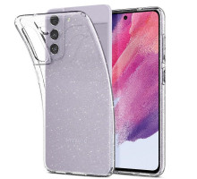 Spigen Liquid Crystal - Samsung Galaxy S21 FE szilikon tok - glitter csillámos / átlátszó