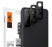 Spigen Optik.tR Camera Lens 2-PACK - Samsung Galaxy S21 FE kamera lencse védő borítás - fekete / 2db